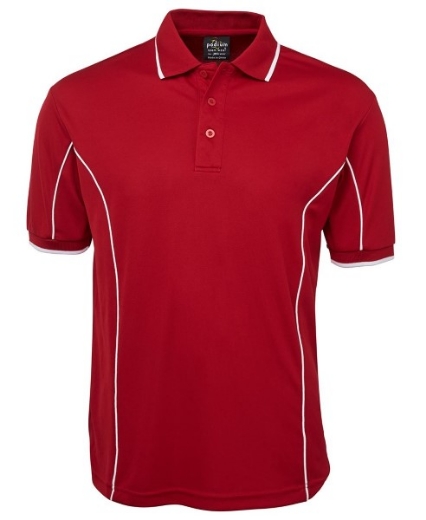 Picture of Podium Mens Piping Polo Shirt 100% Polyester Pique Knit